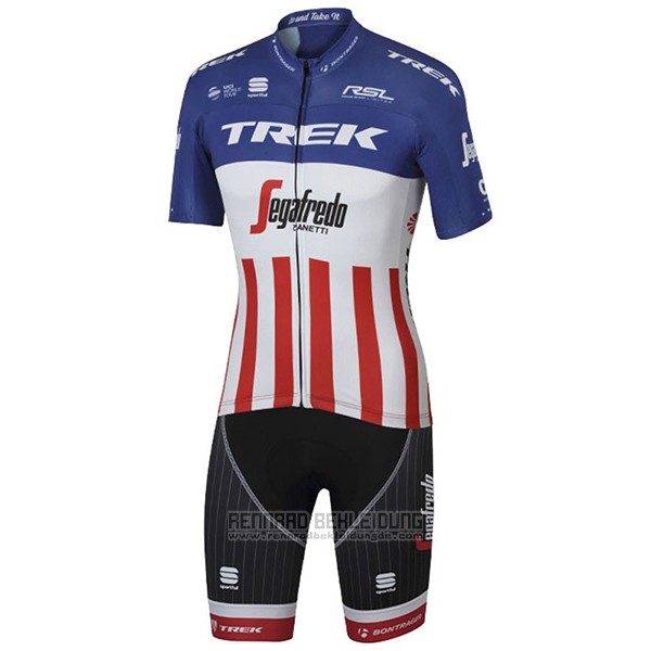 2017 Fahrradbekleidung Trek Segafredo Champion Stati Uniti Trikot Kurzarm und Tragerhose